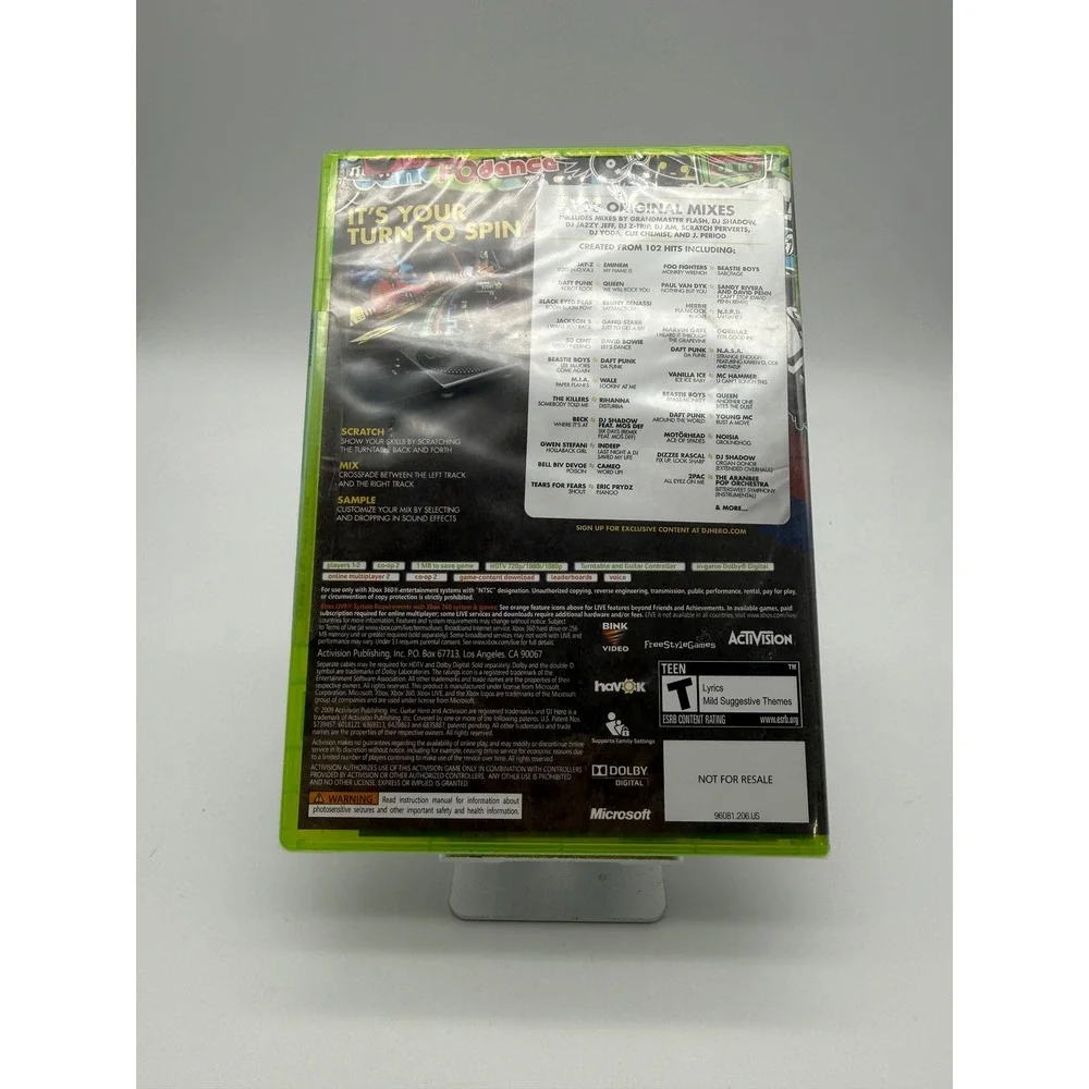 DJ Hero Xbox 360 Game New Factory Sealed Not For Resale Edition Activision